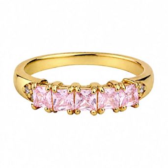 Belinda Jewelz 18k Gold Plated Vermeil Princess-Cut Birthstone Ring