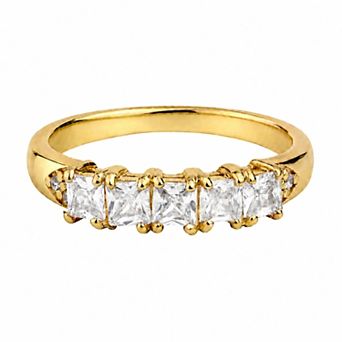 Belinda Jewelz 18k Gold Plated Vermeil Princess-Cut Birthstone Ring