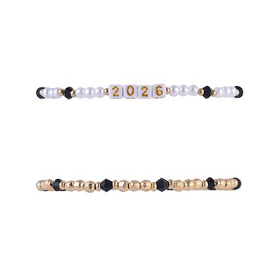 Hallmark 4pc Black & Gold Graduation Bracelet Set