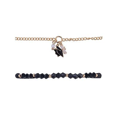 Hallmark 4pc Black & Gold Graduation Bracelet Set
