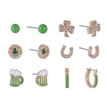 Hallmark St. Patrick's Day 6 pair Stud Earring Set