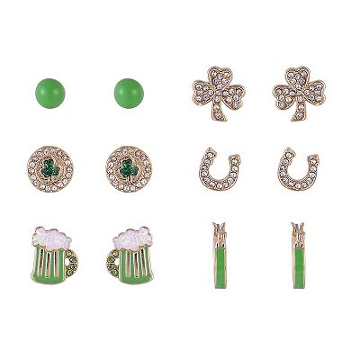 Hallmark St. Patrick's Day 6 pair Stud Earring Set