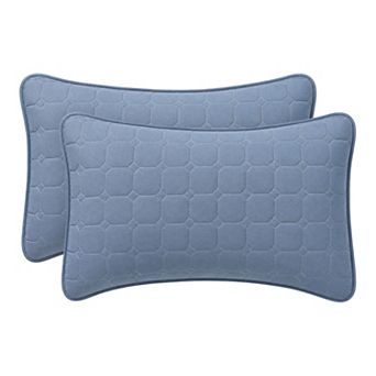 Pillow Protectors with Envelope Standard Size 2 Pack, Quilted Cotton Throw Pillow Covers for Home