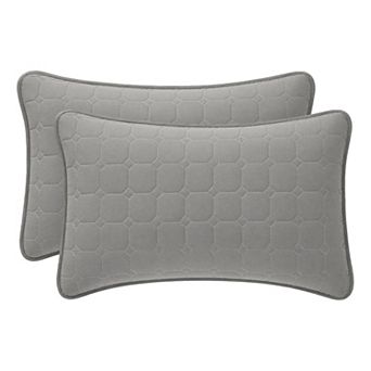 Pillow Protectors with Envelope Standard Size 2 Pack, Quilted Cotton Throw Pillow Covers for Home