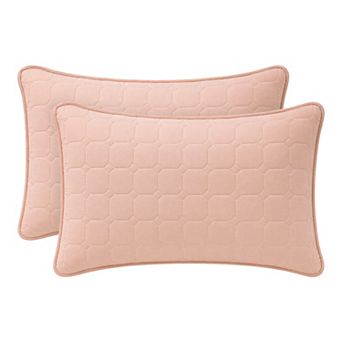 Pillow Protectors with Envelope Standard Size 2 Pack, Quilted Cotton Throw Pillow Covers for Home
