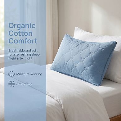 Envelope-style, 2-pcs, Heart-shaped Polyester Quilted Pillow Protector, Suitable for Home