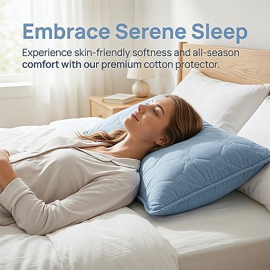 Envelope-style, 2-pcs, Heart-shaped Polyester Quilted Pillow Protector, Suitable for Home