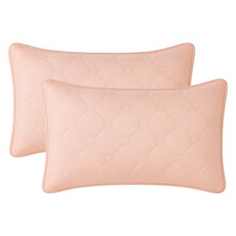 Envelope-style, 2-pcs, Heart-shaped Polyester Quilted Pillow Protector, Suitable for Home