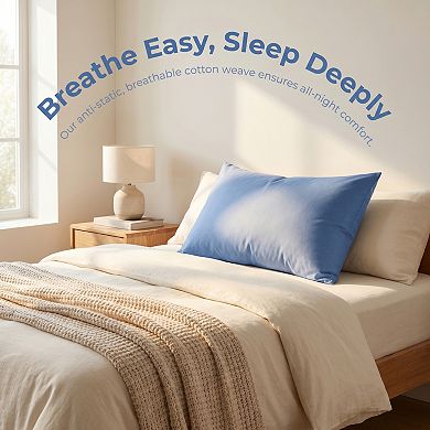 Standard Size Single-layer Zippered Pillow Protector, 2 Pcs, Plain Weave Waterproof