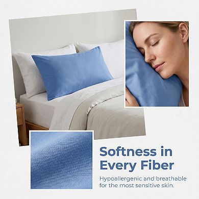 Standard Size Single-layer Zippered Pillow Protector, 2 Pcs, Plain Weave Waterproof