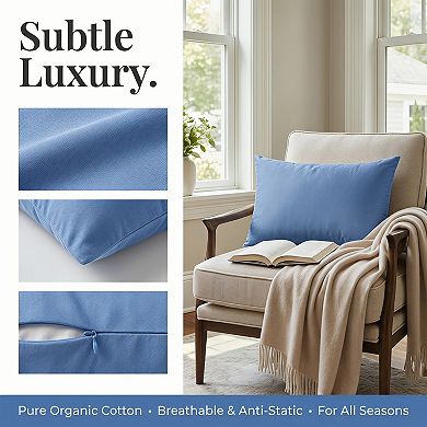 Standard Size Single-layer Zippered Pillow Protector, 2 Pcs, Plain Weave Waterproof