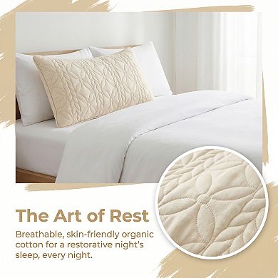 Pillow Protectors with Envelope Standard Size 2 Pcs, Quilted Cotton Throw Pillow Covers for Home