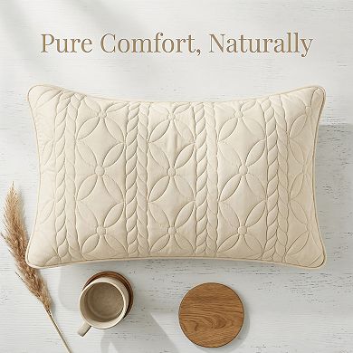 Pillow Protectors with Envelope Standard Size 2 Pcs, Quilted Cotton Throw Pillow Covers for Home