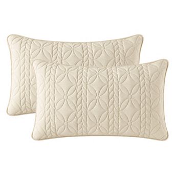 Pillow Protectors with Envelope Standard Size 2 Pcs, Quilted Cotton Throw Pillow Covers for Home