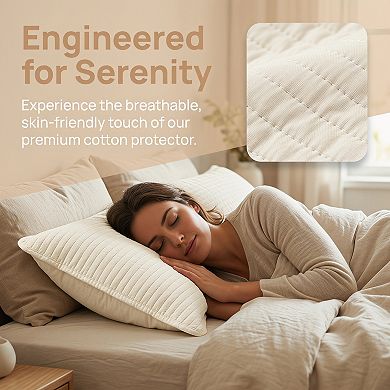 Envelope-style Pillow Protector, 2-pack Quilted Pillow Protector, Suitable for Home and Hotel Use