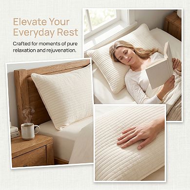 Envelope-style Pillow Protector, 2-pack Quilted Pillow Protector, Suitable for Home and Hotel Use