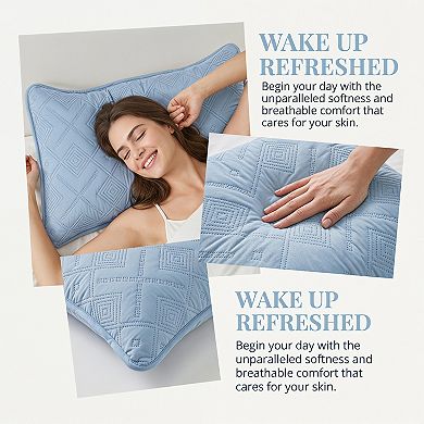 Pillow Protectors with Envelope Standard Size 2 Pack, Quilted Ployester Throw Pillow Covers