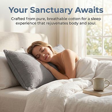 Envelope-style Pillow Protector,2-pack, Polyester Quilted Pillow Protector