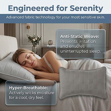 Envelope-style Pillow Protector,2-pack, Polyester Quilted Pillow Protector