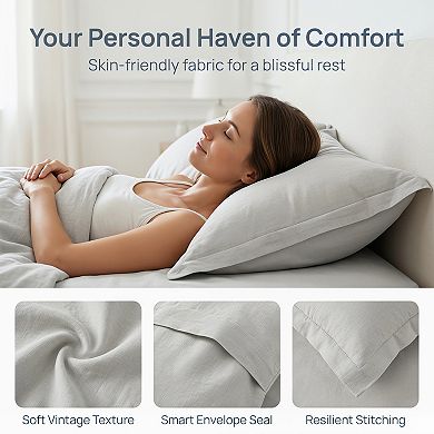 2 Pack Silk Pillowcase, Smooth Cooling Pillow Cases Envelope Closure, Pillow Covers for Women Men