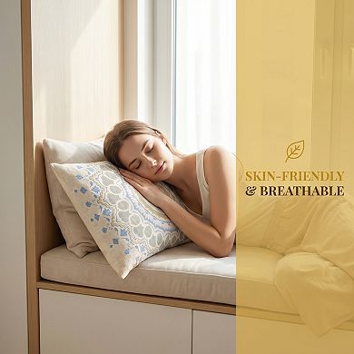 2 Pcs Cotton Pillowcase Smooth Cooling Pillow Envelope Closure Wrinkle Resistant Durable Pillowcases