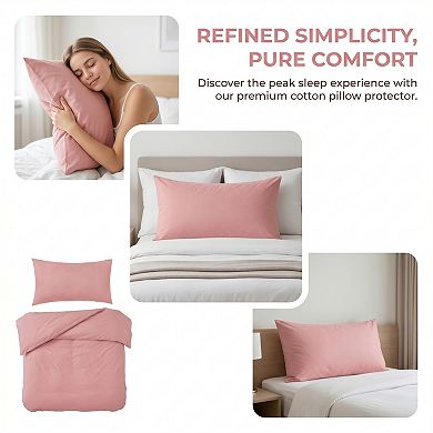 Single-Layer Envelope-Style Pillow Protector, 2-pack, Thin Polyester, Suitable for Home