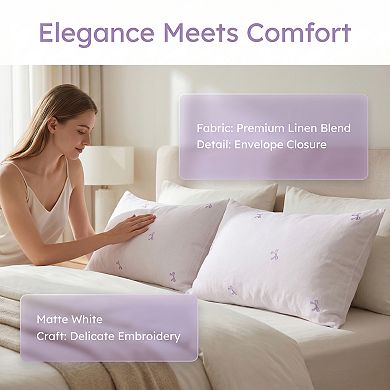 2 Pcs Cotton Pillowcase, Cooling Pillowcases Envelope Closure, Pillow Covers for Women Men