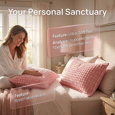 2 Pack Polyester Pillowcase, Cooling Pillowcases Envelope Closure, Pillow Wrinkle Resistant Durable