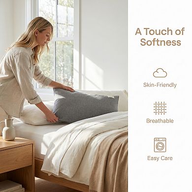 2 Pack Cotton Pillowcase, Colling Wrinkle Resistant Durable Pillow Cases Envelope Closure, Unisex