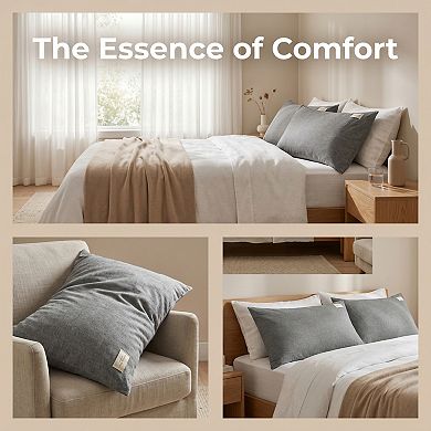2 Pack Cotton Pillowcase, Colling Wrinkle Resistant Durable Pillow Cases Envelope Closure, Unisex
