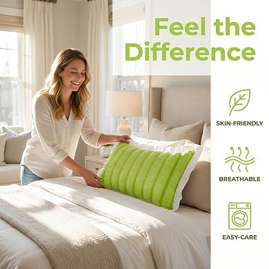 2 Pack Polyester Pillowcase Smooth Pillowcases Envelope Closure Wrinkle Resistant Durable Pillowcase