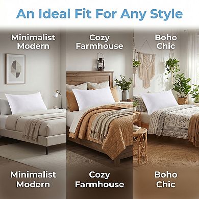 20"x26" 4-Pack Polyester Envelope Pillow Protectors, Breathable Hypoallergenic for Home & Hotel