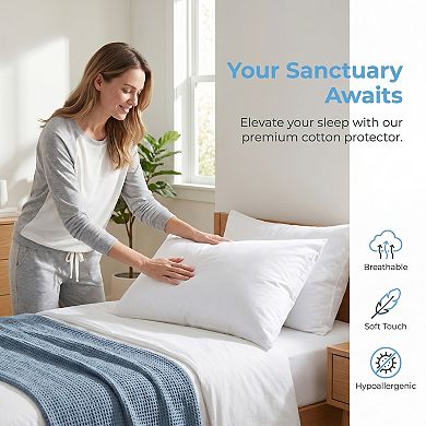 20"x26" 4-Pack Polyester Envelope Pillow Protectors, Breathable Hypoallergenic for Home & Hotel