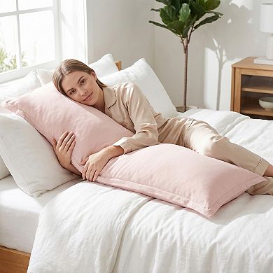 20"x59" 1-Piece Soft Cooling Cotton Body Pillowcase, Breathable & Wrinkle Resistant