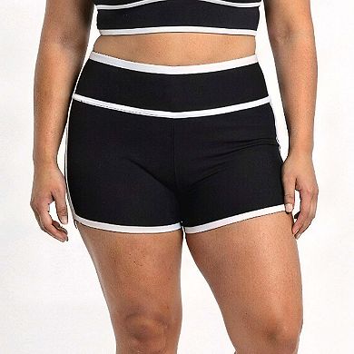 Women's High Waisted Mini Swim Skirt With Shorts Two-Toned Collection