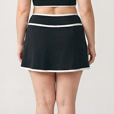 Women's High Waisted Mini Swim Skirt With Shorts Two-Toned Collection