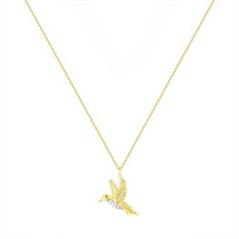 Forever Radiant Diamond Accent Hummingbird Pendant Necklace