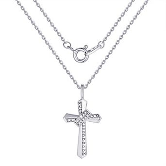 Forever Radiant Diamond Accent Wrapped Cross Pendant Necklace