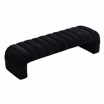Heybly 69.7" Chenille Bedroom Bench Ottoman for Entryway, Foot of Bed Chaise Seat