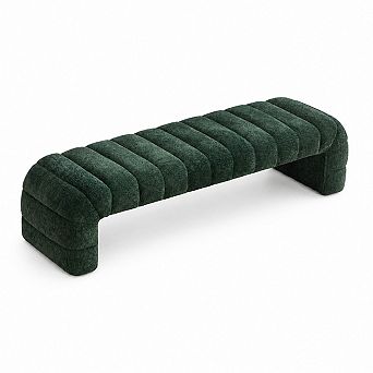 Heybly 69.7" Chenille Bedroom Bench Ottoman for Entryway, Foot of Bed Chaise Seat