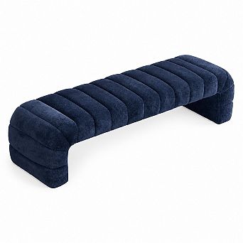 Heybly 69.7" Chenille Bedroom Bench Ottoman for Entryway, Foot of Bed Chaise Seat