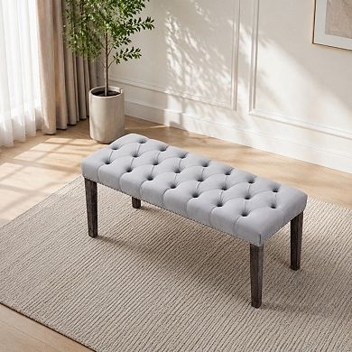 Heybly Velvet Tufted Upholstered Bench Ottoman for Entryway