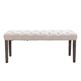 Heybly Velvet Tufted Upholstered Bench Ottoman for Entryway