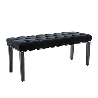 Heybly Velvet Tufted Upholstered Bench Ottoman for Entryway