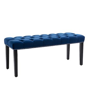 Heybly Velvet Tufted Upholstered Bench Ottoman for Entryway