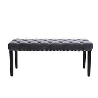 Heybly Velvet Tufted Upholstered Bench Ottoman for Entryway