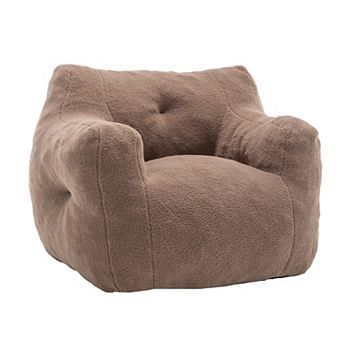Heybly Bean Bag Chair with Armrests, Teddy Foam Lazy Sofa for Adults Living Room Bedroom