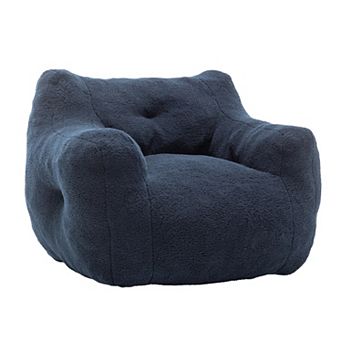 Heybly Bean Bag Chair with Armrests, Teddy Foam Lazy Sofa for Adults Living Room Bedroom