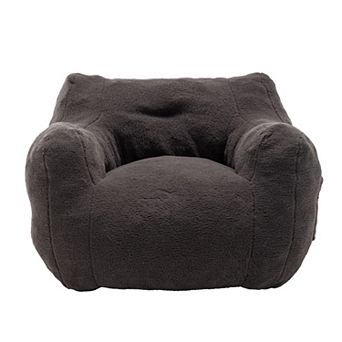 Heybly Bean Bag Chair with Armrests, Teddy Foam Lazy Sofa for Adults Living Room Bedroom
