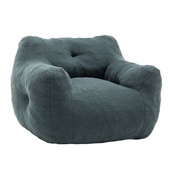 Heybly Bean Bag Chair with Armrests, Teddy Foam Lazy Sofa for Adults Living Room Bedroom